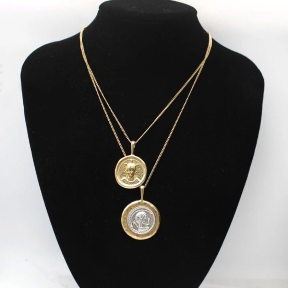vintage gold / silver coins necklace